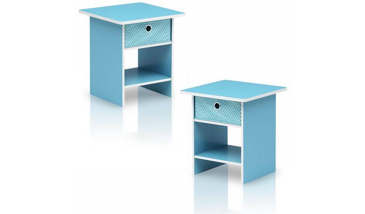 Walplus Dario Nightstand - Light Blue - 39.4 x 39.4 x 45.2 cm - Pack of 2