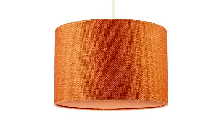 Happy Homewares Desert Sun Orange Textured Linen Pendant Shade - 30cm