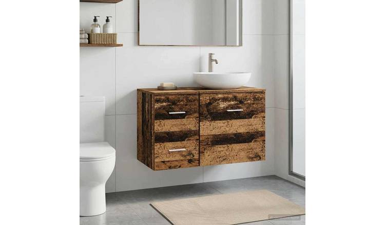 Walplus Wood Bathroom Cabinet with 2 Drawers - Artisan Oak - 30 x 41 x 50 cm