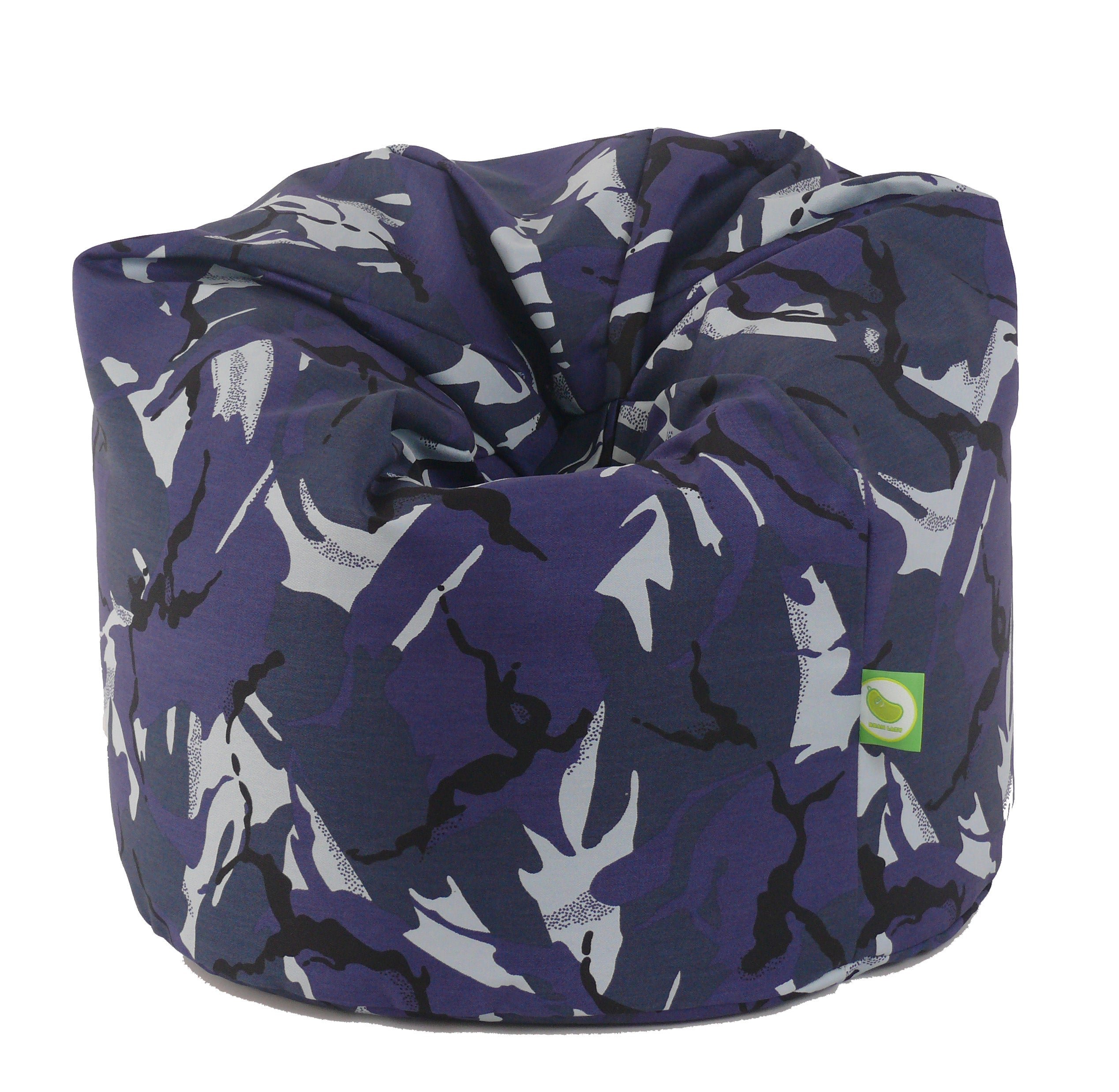 Bean Lazy Urban Camo Cotton Bean Bag Large Size Blue - Image 1