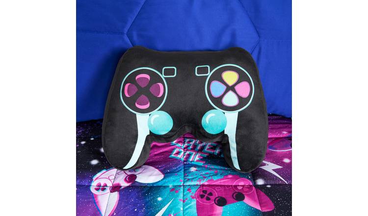 OHS Gaming Shaped Scatter Cushion - Black - 30 x 23cm