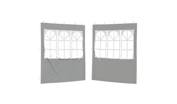 Walplus 200 x 195 cm PE Steel Frame Party Tent Sidewalls 2pcs - Light Grey