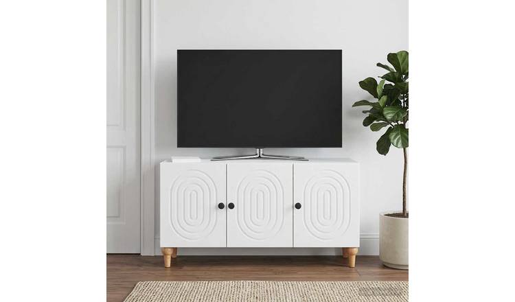 Walplus Engineered Wood TV Cabinet - White - 99 x 34.5 x 50 cm