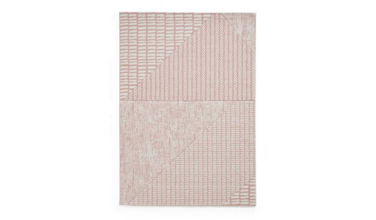 Mega Flooring Pink Modern Abstract Rug - 80 x 150cm