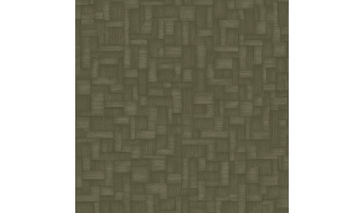 Grandeco Camu Geometric Blocks Textured Wallpaper - Forest Green