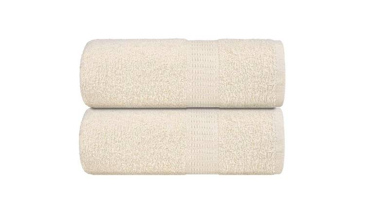 Walplus Pack of 2 Cotton Wash Towels - Cream - 30 x 30 cm