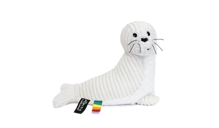 Les Deglingos Glissou the Seal Plush Toy - White
