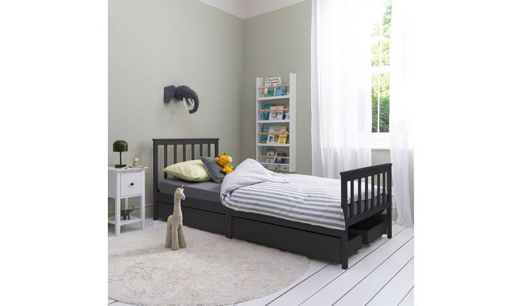 Noa & Nani Otis 3ft Single Bed Frame With 4 Storage Drawers - Anthracite