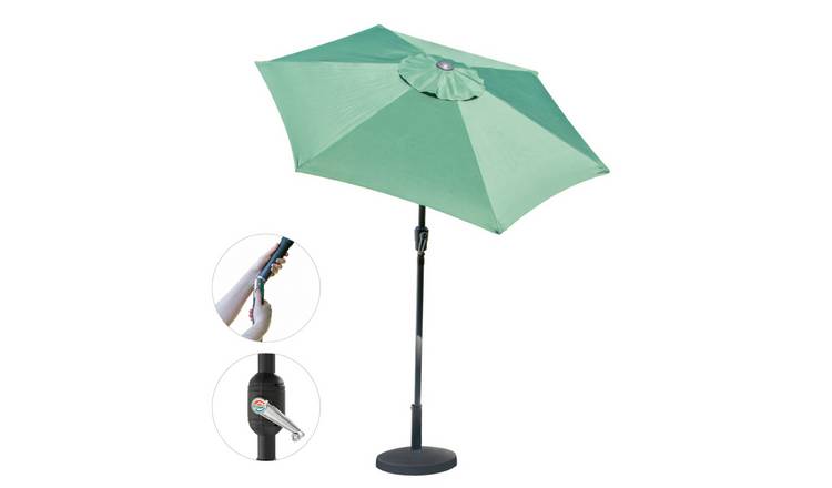 GardenKraft 2m Crank & Tilt Parasol - Dark Green