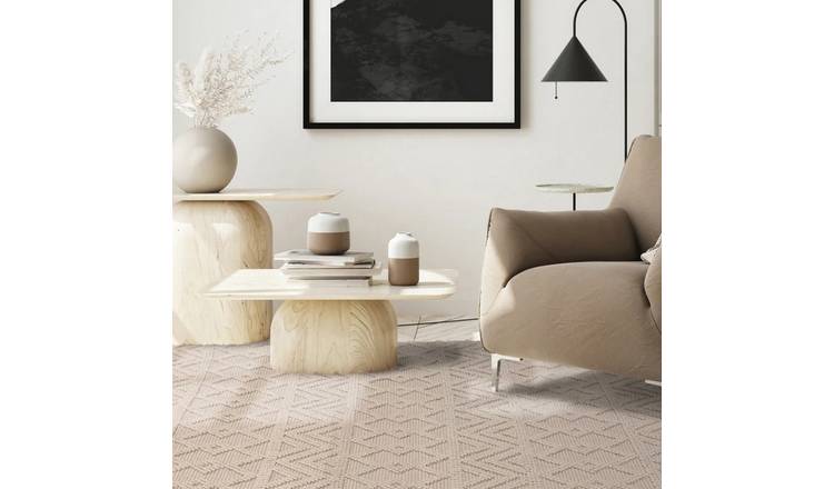 Mega Flooring White Handmade Geometric Rug - 200 x 290cm