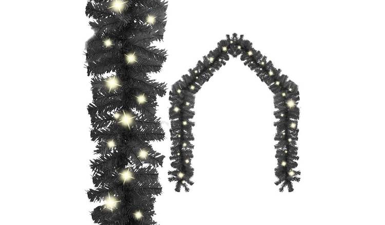 Walplus PVC Christmas Garland with LED Lights - Black - 2000 cm