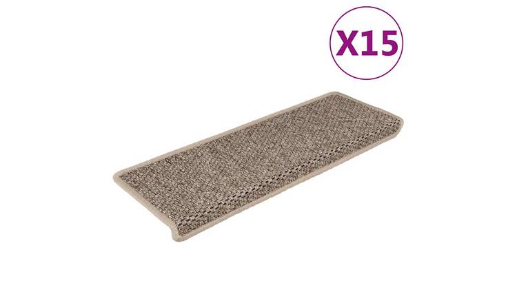 Walplus Pack of 15 640 G/m2 Pile Stair Mats - Dark Beige - 65 x 21 cm