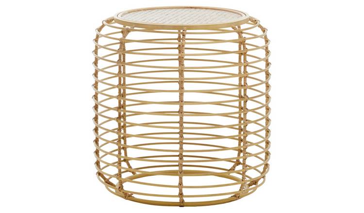 Orsina Round Rattan Side Table - Natural