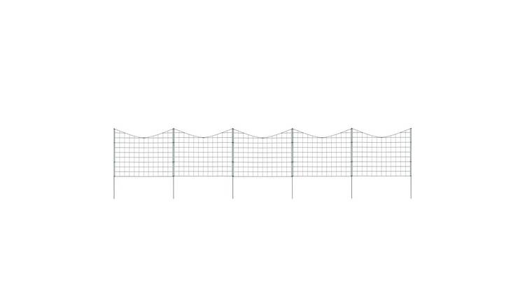 Walplus Steel Wire Lower Arch Garden Fence Set - Green - 77.5 x 64 cm