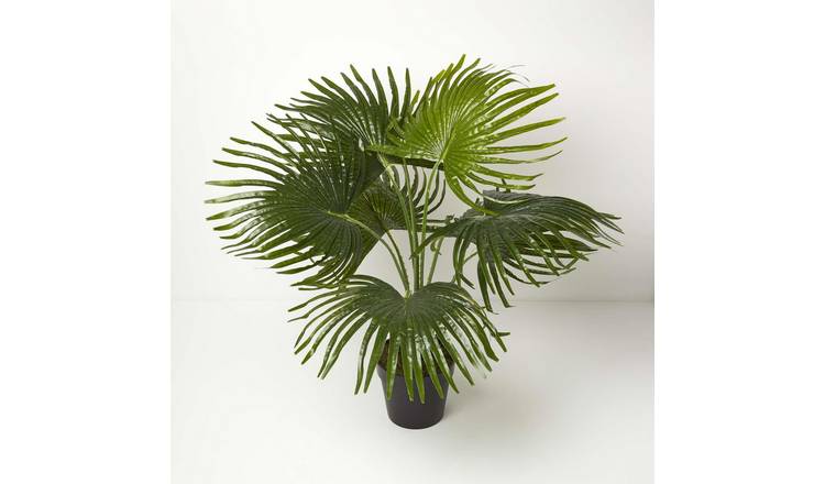 Homescapes Handcrafted Fan Palm Tree in Pot Artificial Plant - Green