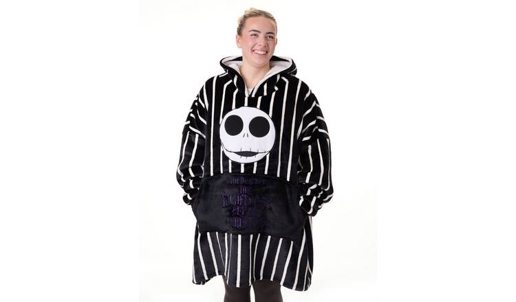Disney Jack Skellington Adult Unisex Blanket Hoodie - Black