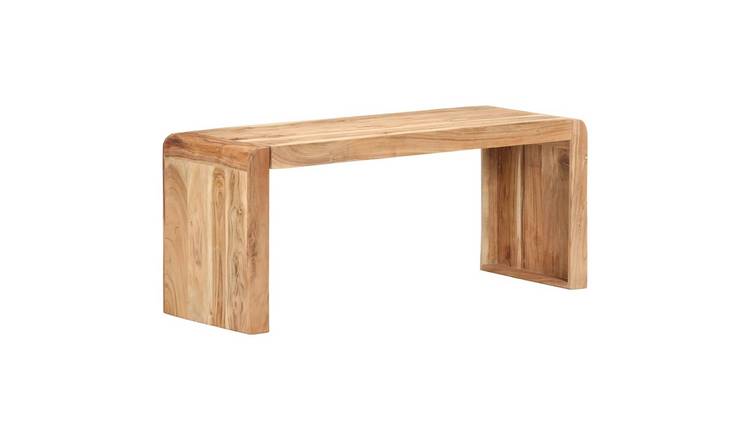 Walplus Solid Acacia Wood Bench - Brown - 110 x 38 x 46 cm