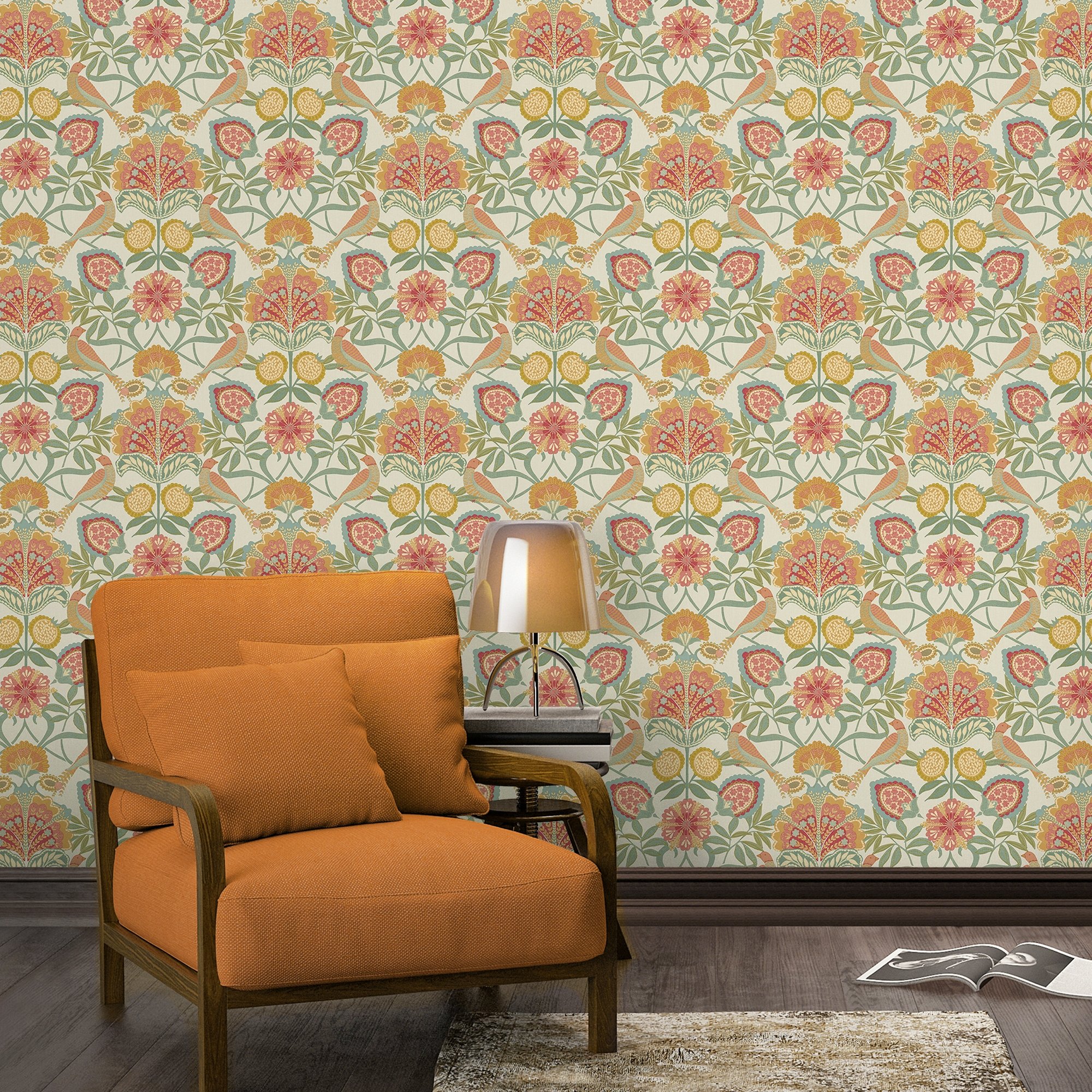 Grandeco Persian Damask Textured Wallpaper - Multi - Image 3