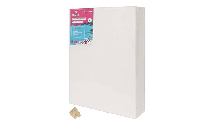 Fax Potato Stretched Canvas with Wooden Wedges 12" x 16" - Pack of 5