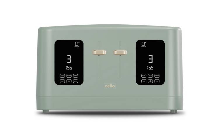 Cello 4 Slice Toaster with Touch Control and Timer - Sage Green