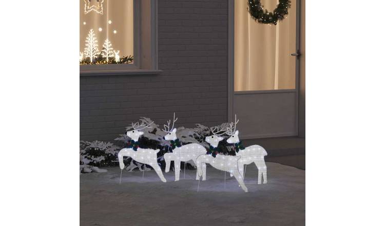 Walplus Pack of 4 LED Reindeer - Silver - 45 x 19 x 65 cm