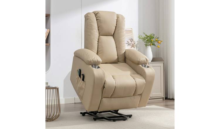 Artemis Home Hartville Electric Lift Assist Massage Heat Recliner - Cream