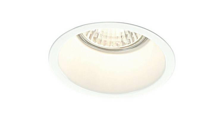Loops Direct Peake Steel Fixed Round Recess Ceiling Down Light - Gloss White