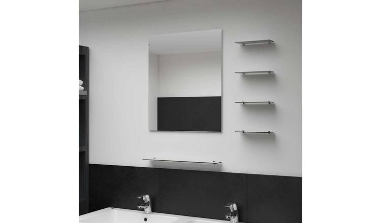 Walplus Tempered Glass Wall Mirror Modern Design - Silver - 50 x 60 cm