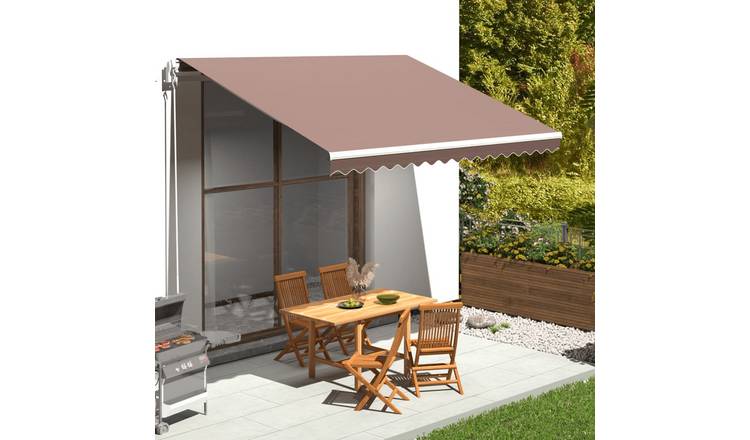 Walplus Polyester Awning - Brown - 400 x 350 cm - 380 x 345 cm Fabric