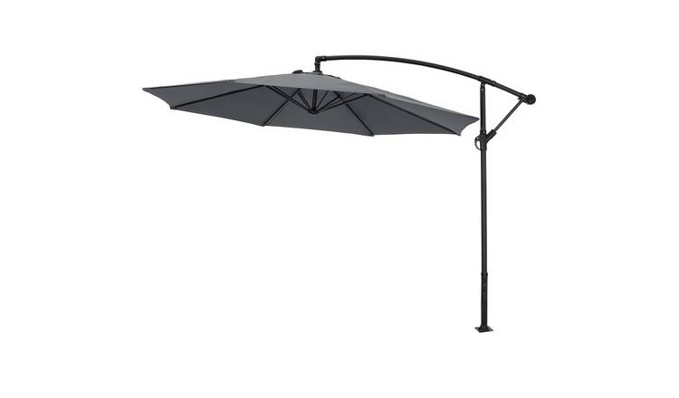 Living and Home Cantilever Parasol with Crank and Tilt 3m - Dark Grey