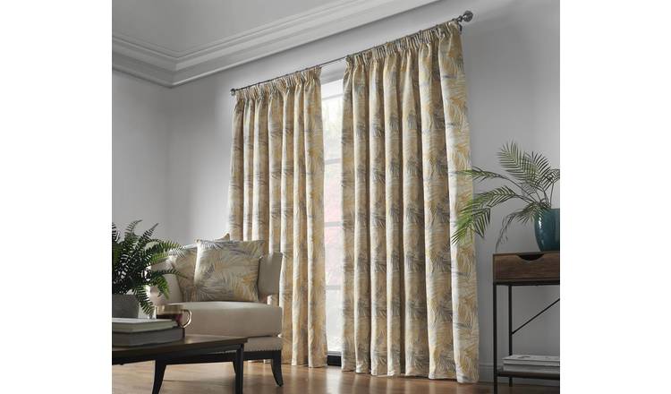 Alan Symonds Fiji Pencil Pleat Curtains - Ochre - 229 x 229cm