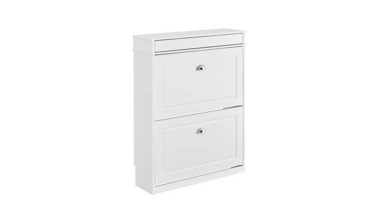 SoBuy 1 Drawer 2 Flip Door Hallway Slim Shoe Cabinet - White