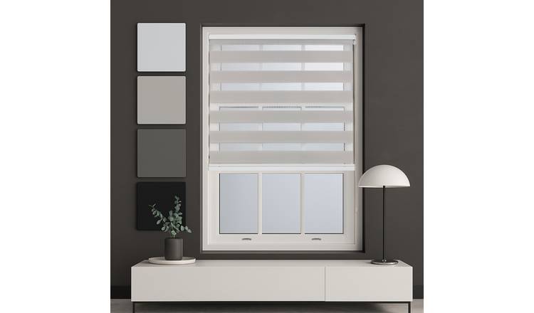 Furnished Grey Day and Night Roller Blind - 60cm x 165cm