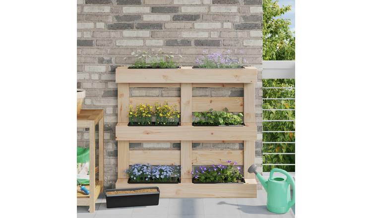 Walplus Pack of 12 Polypropylene Flower Box - Black - 36 x 13.5 x 9.5 cm
