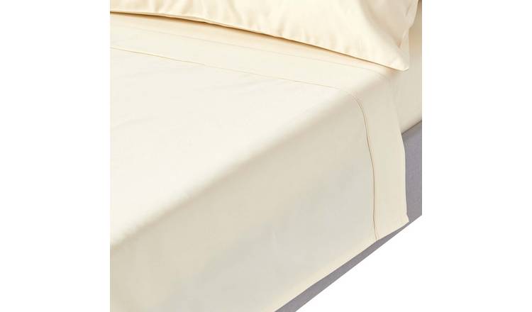 Homescapes Egyptian Cotton Cream Sateen Flat Sheet - Single