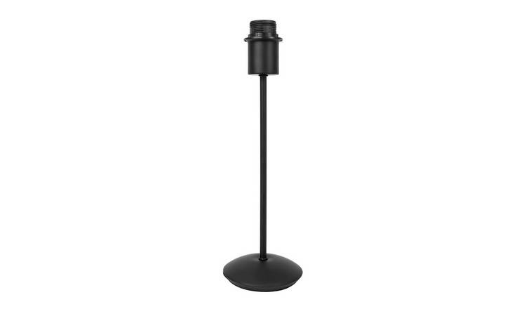 Happy Homewares Sleek Matt Black Metal Base with Inline Switch Table Lamp - 12cm