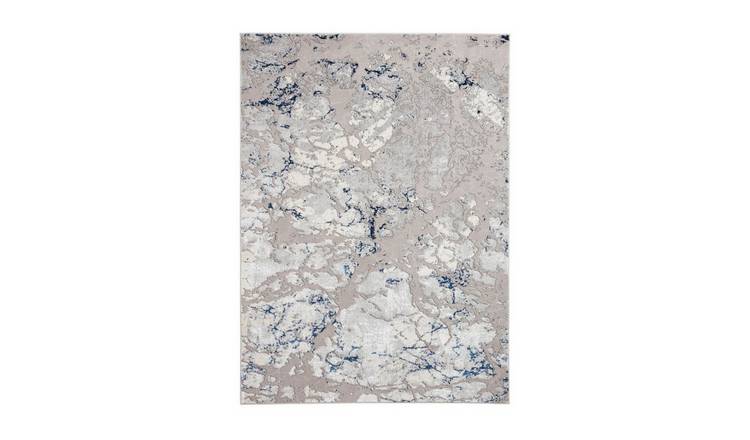 Mega Flooring Navy Modern Abstract Rug - 80 x 150cm