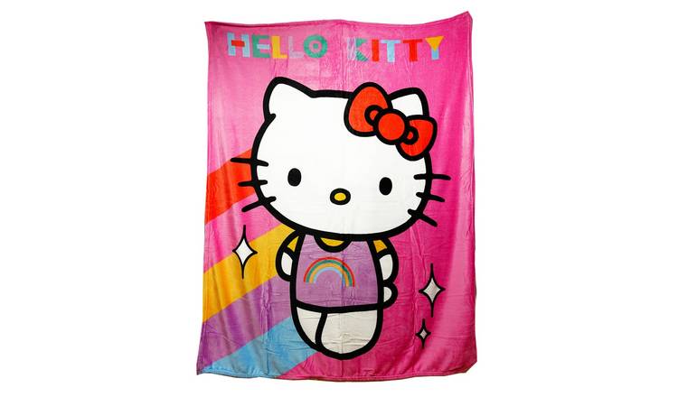 Hello Kitty Fleece Rainbow Pink Blanket - 160cm x 130cm