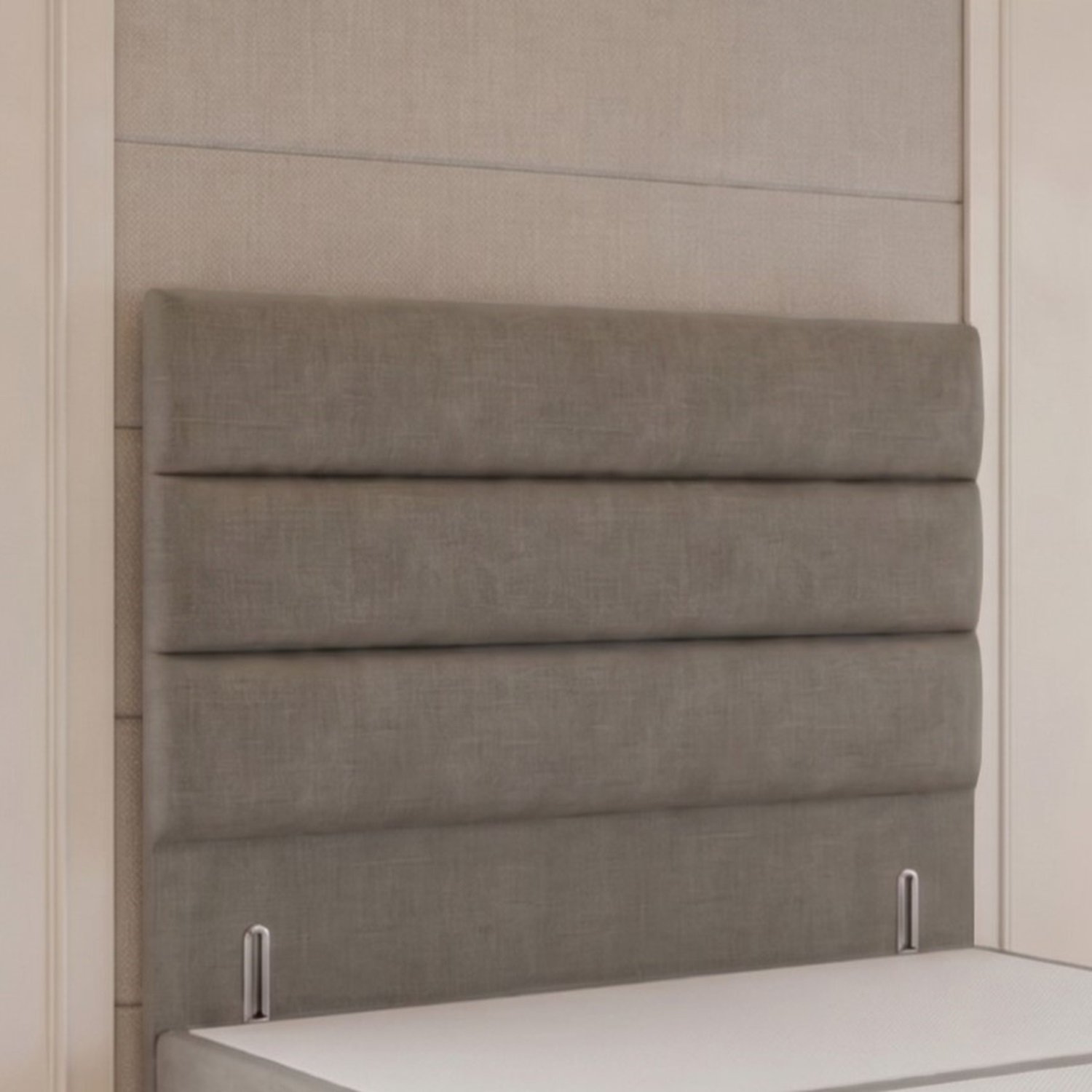 Somnior Regent Linen King 2 Drawer Divan Bed 54" Headboard - Silver - Image 4
