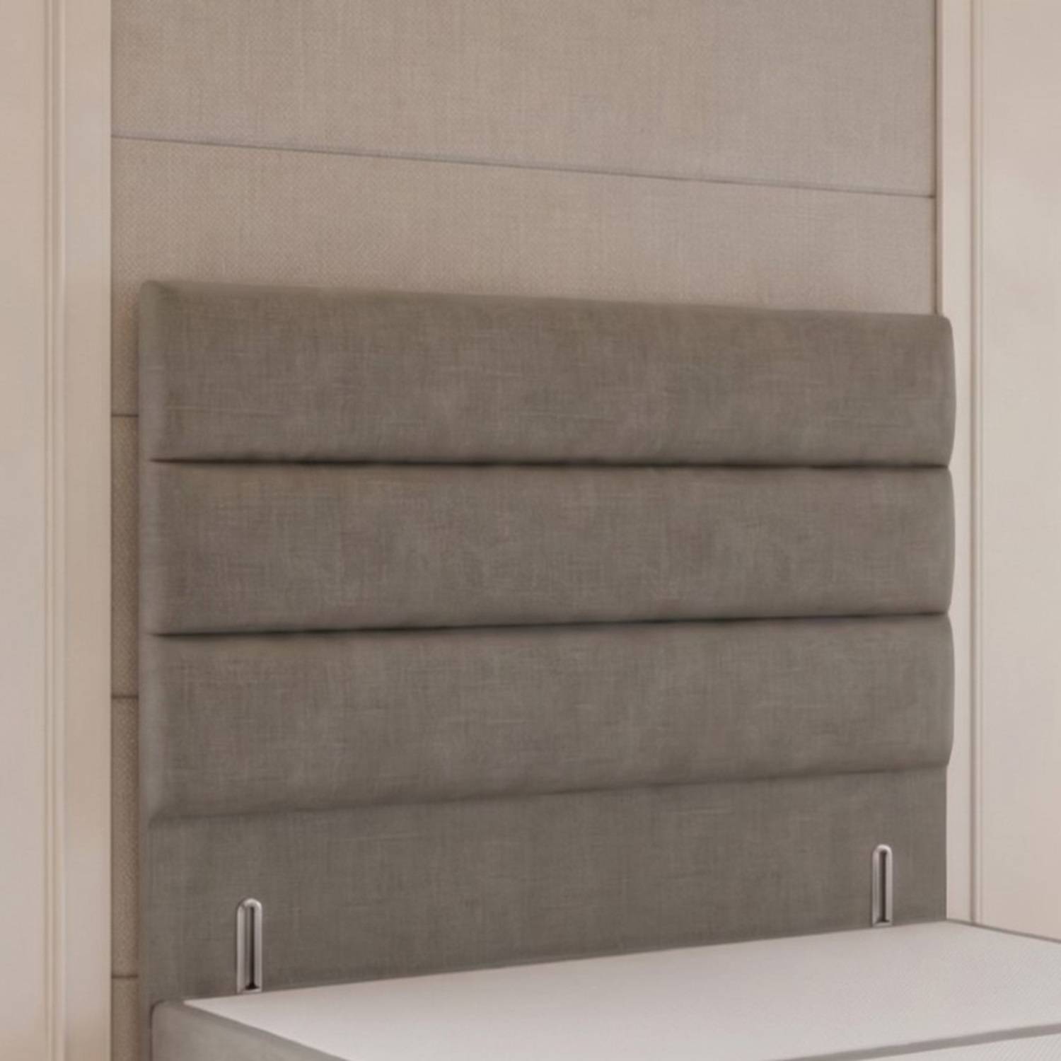 Somnior Regent Linen King 2 Drawer Divan Bed 54" Headboard - Silver - Image 4