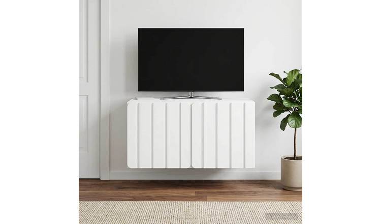 Walplus 2 Door Wall Mounted TV Cabinet - White - 59.5 x 41 x 30 cm