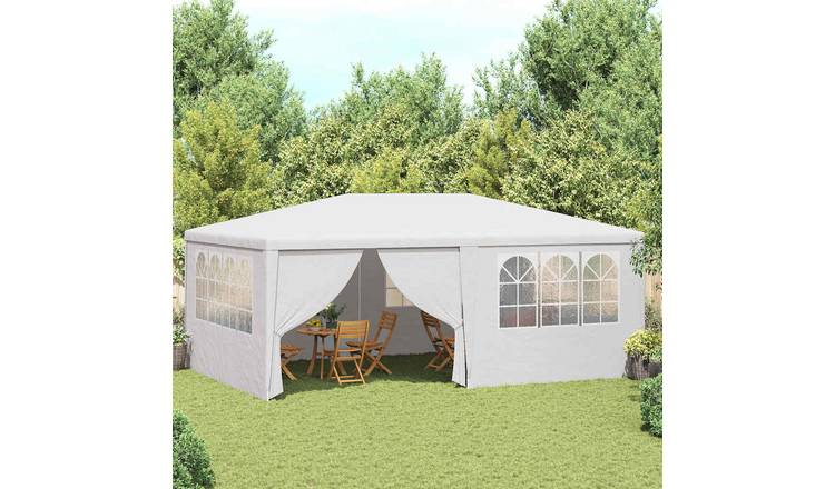 Walplus 4 x 6 m 90gsm Professional Party Tent with Side Walls - White