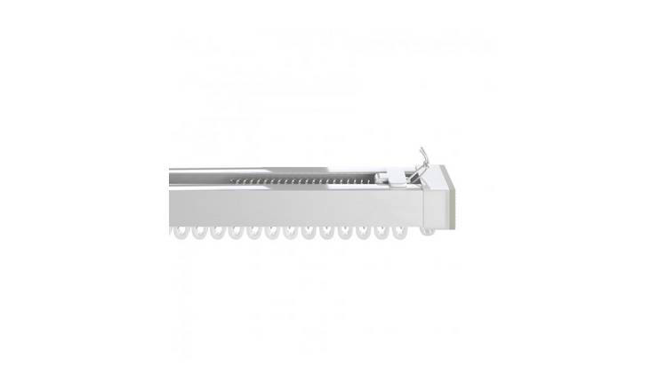 New Edge Blinds Extendable No Drill Metal White Curtain Track - 160cm - 210cm