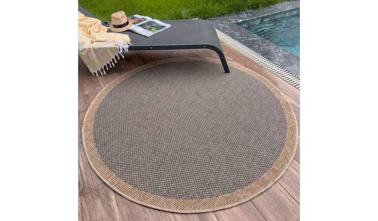 The Rugs Blue Nature Square Dots Round Rug - 160cm