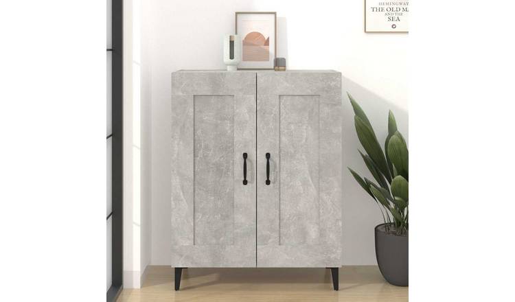 Walplus Engineered Wood Sideboard - Concrete Grey - 69.5 x 34 x 90 cm