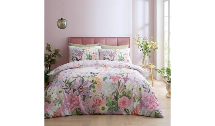 RHS x Catherine Lansfield Butterfly Garden Duvet Cover Set - King - Pink