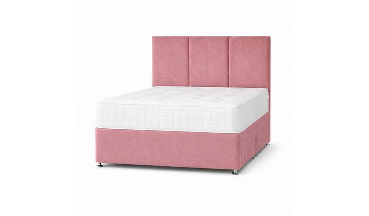 Comfy Deluxe 2ft6 Small Single    Plush Velvet Divan Bed Set -  Pink