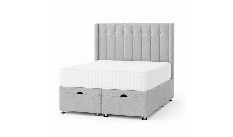 Comfy Deluxe 5ft King Size Astra End Lift Ottoman Bed Set -  Boucle Silver
