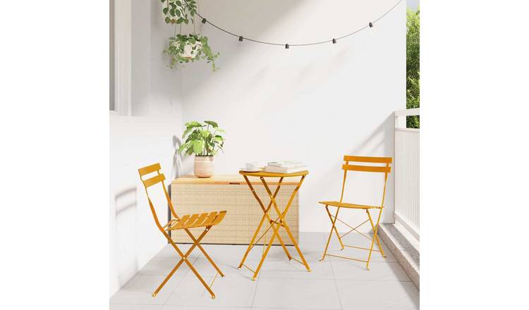 Walplus 2 Piece Folding Chairs - Mustard - 42 x 46 x 82cm