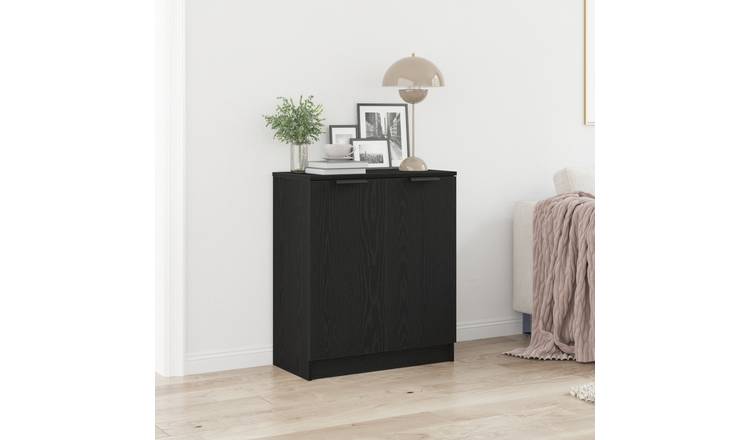 Walplus Engineered Wood Sideboard - Black Oak - 60 x 30 x 70 cm